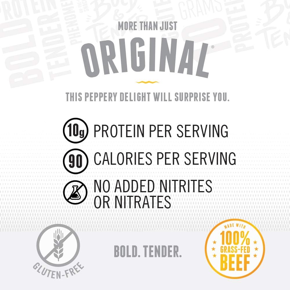 Perky Jerky Original Turkey Jerky, 1oz (Pack of 12) - Low Sodium - 10g Protein per Serving - Low Fat - 100% U.S. Sourced - Tender Texture and Bold Flavor