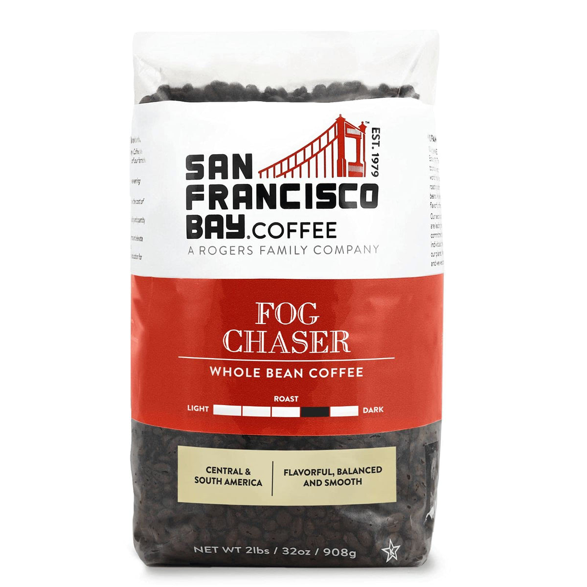 San Francisco Bay Coffee Fog Chaser Whole Bean Coffee, 2 lb bag