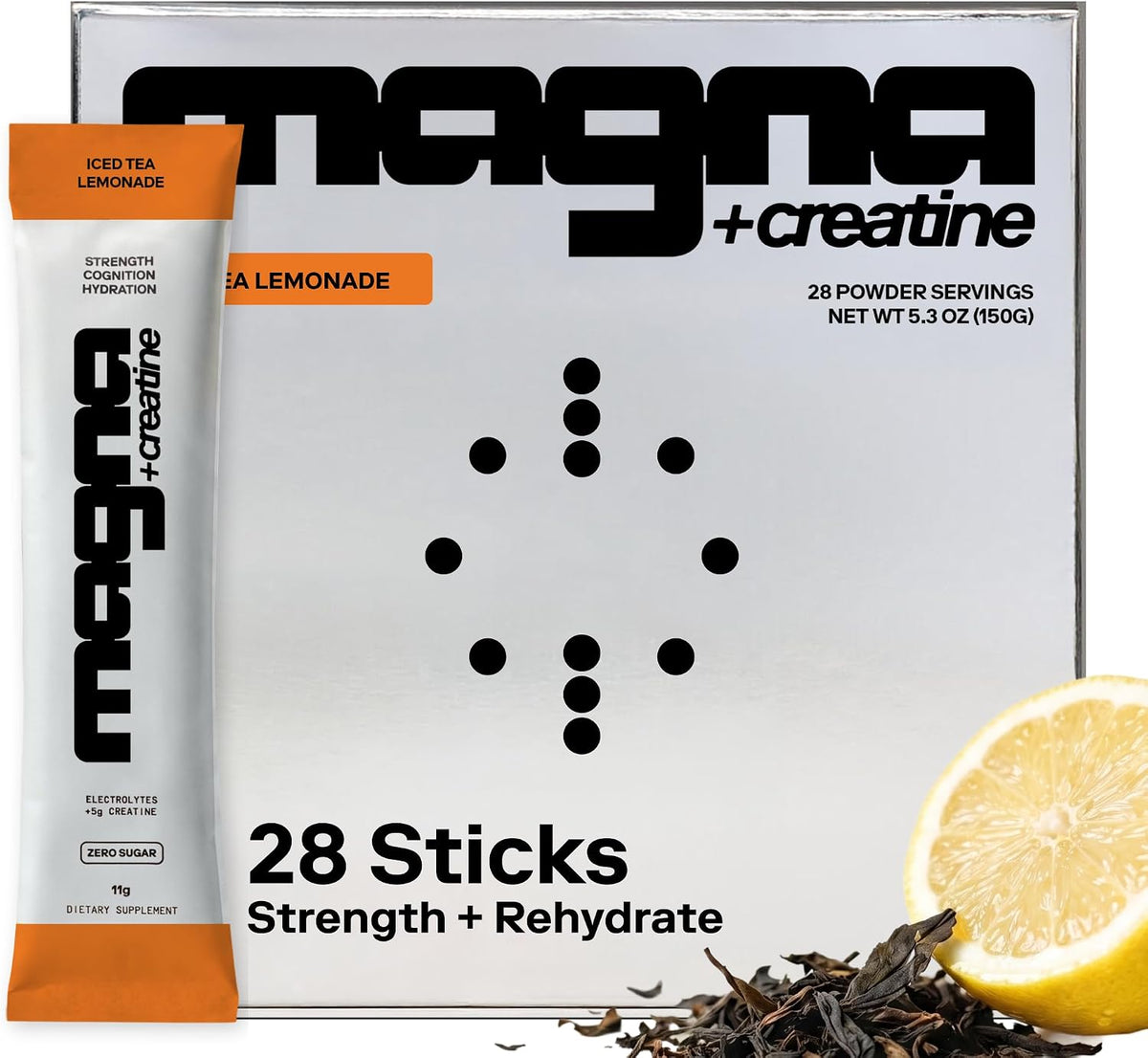 MAGNA Creatine Electrolyte Powder Drink Mix 5g creatine 28 Servings, Iced Tea Lemonade