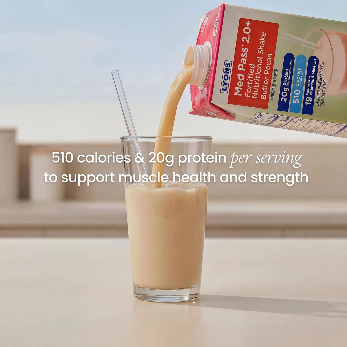 MED PASS 2.0 High Protein High Calorie Nutritional Drink, Butter Pecan 12ct
