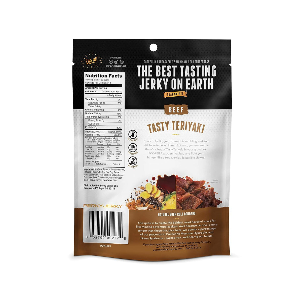 Perky Jerky Original Turkey Jerky, 1oz (Pack of 12) - Low Sodium - 10g Protein per Serving - Low Fat - 100% U.S. Sourced - Tender Texture and Bold Flavor