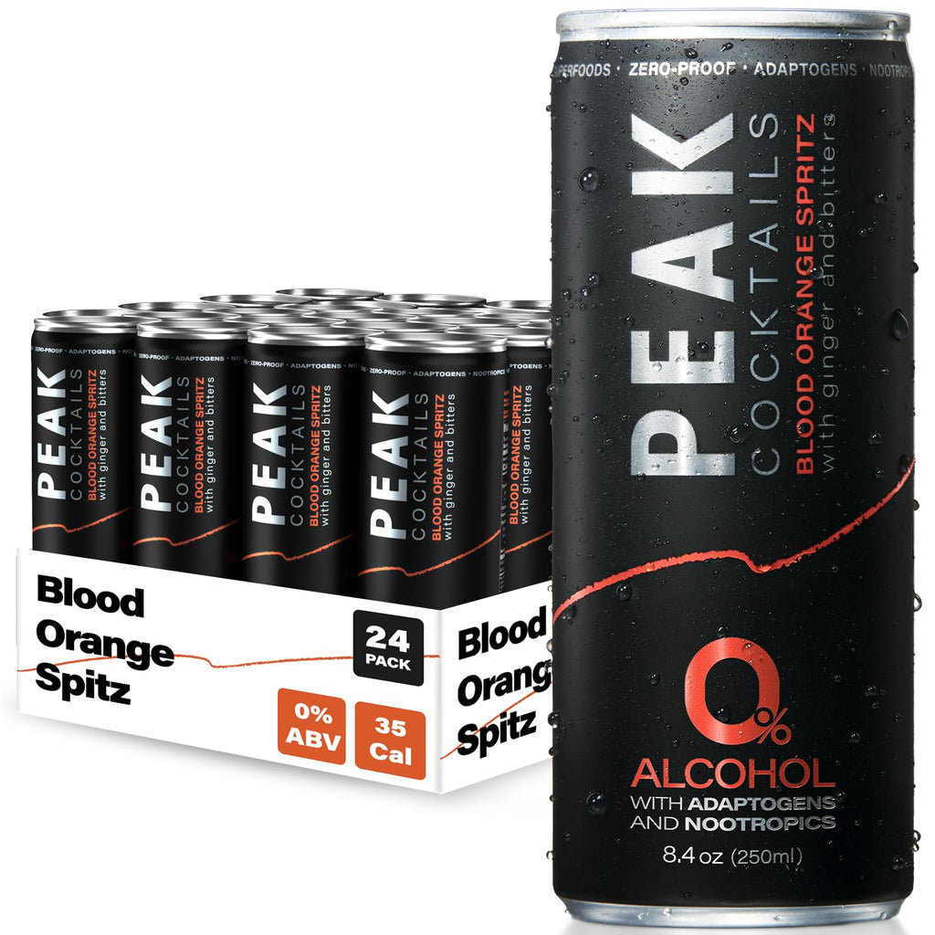 Peak Cocktails Non Alcoholic Drinks, Calming Adaptogen, Variety 12 Pack