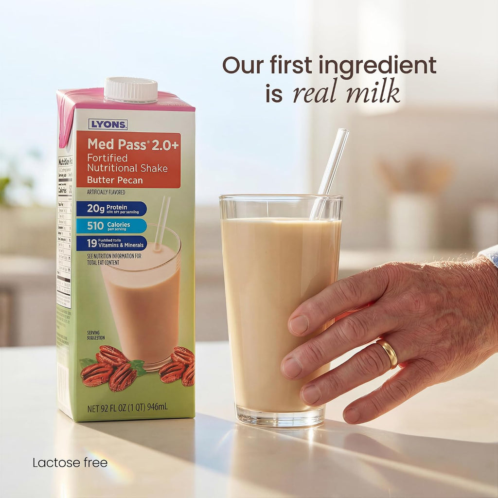 MED PASS 2.0 High Protein High Calorie Nutritional Drink, Butter Pecan 12ct