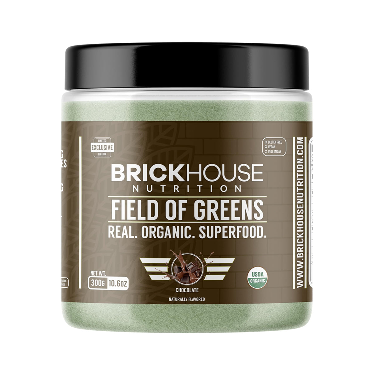 BRICKHOUSE NUTRITION Field of Greens Super Greens Powder | Doctor-Formulated Superfood Powder, Fruits & Veggies Supplement - Wildberry (Single Pack)