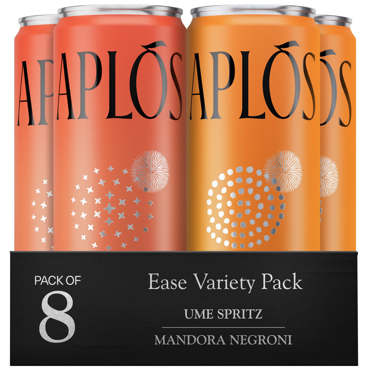 Aplós Canned Variety Pack of Non-Alcoholic Cocktails, Formulated with Adaptogens and Nootropics, Low Calorie, No Added Sugar Beverage (8.5 fl oz. 16-pack)