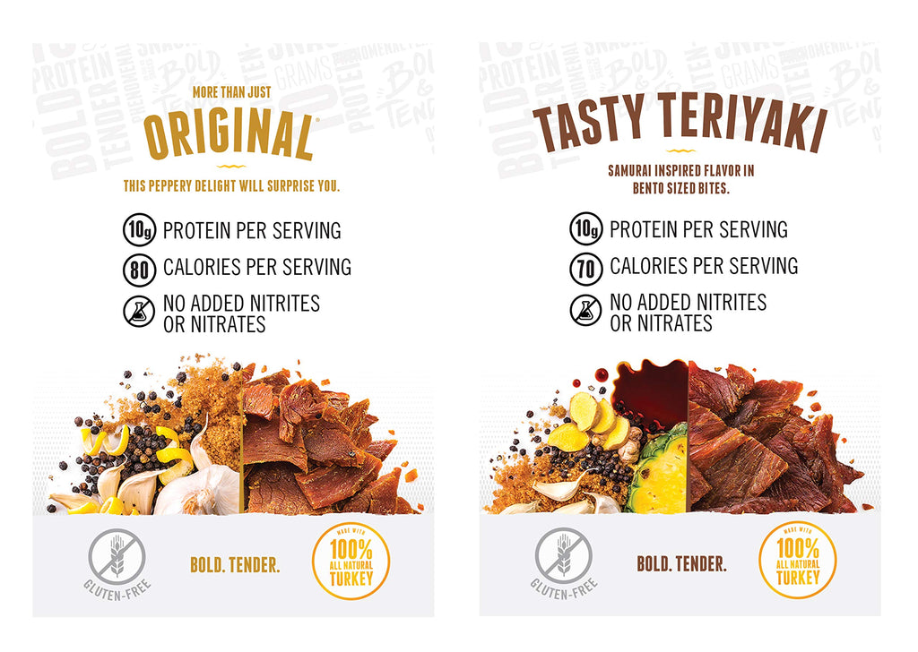 Perky Jerky Original Turkey Jerky, 1oz (Pack of 12) - Low Sodium - 10g Protein per Serving - Low Fat - 100% U.S. Sourced - Tender Texture and Bold Flavor