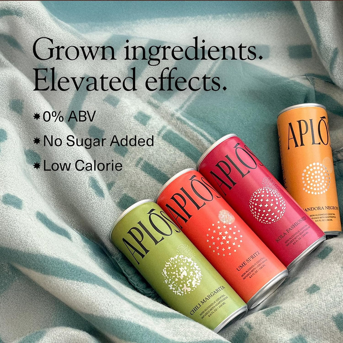 Aplós Canned Variety Pack of Non-Alcoholic Cocktails, Formulated with Adaptogens and Nootropics, Low Calorie, No Added Sugar Beverage (8.5 fl oz. 16-pack)