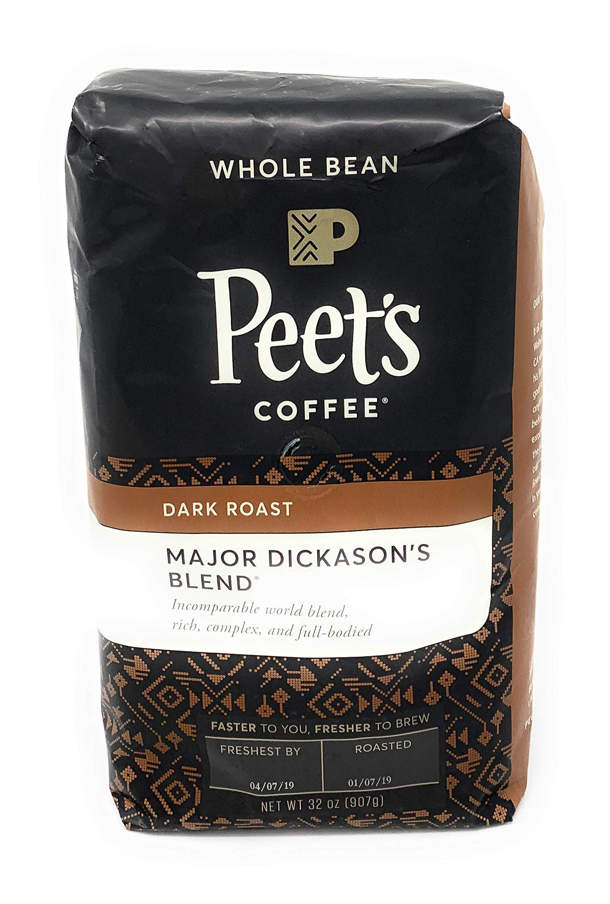Peet's Coffee Whole Bean Coffee, Dark Roast, Major Dickason's, 18 Ounces