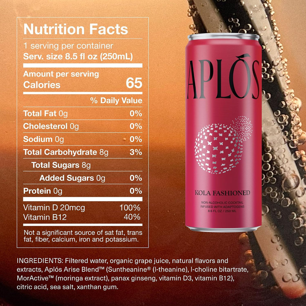 Aplós Canned Variety Pack of Non-Alcoholic Cocktails, Formulated with Adaptogens and Nootropics, Low Calorie, No Added Sugar Beverage (8.5 fl oz. 16-pack)