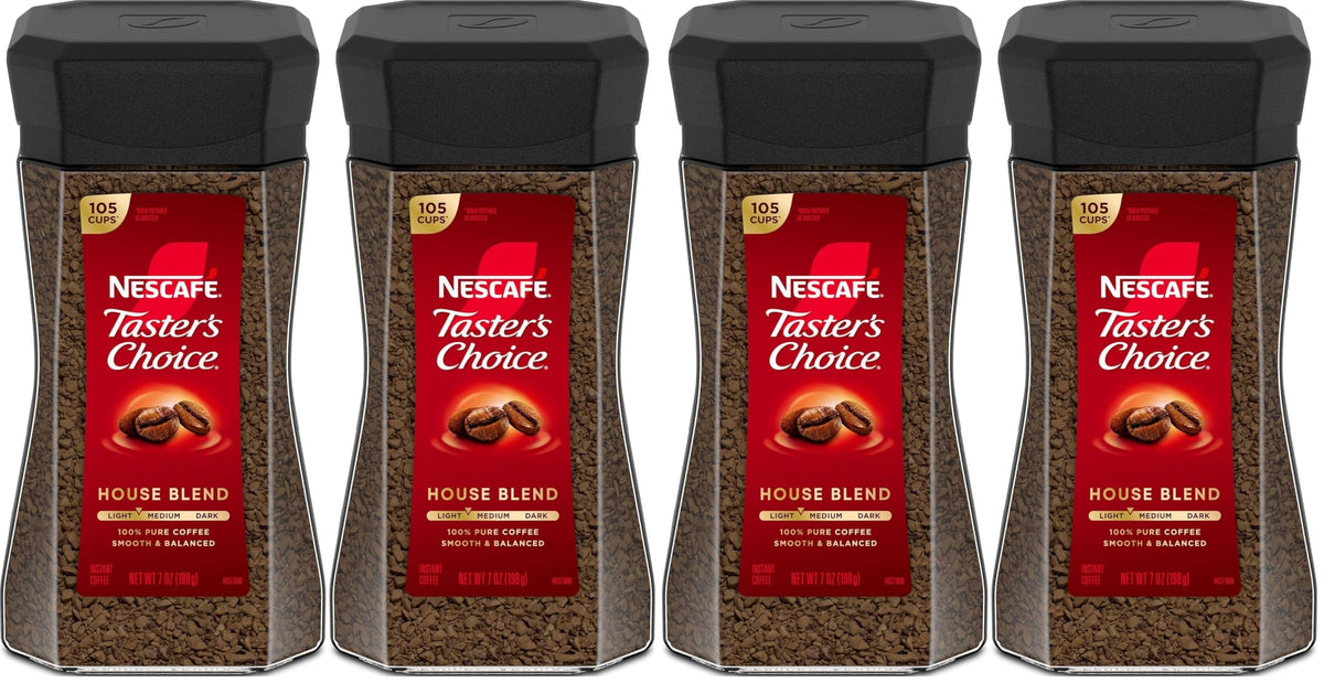 NESCAFÉ Taster's Choice Instant Coffee, Light Medium Roast Coffee, House Blend, 2 Jars (7 Oz Each)