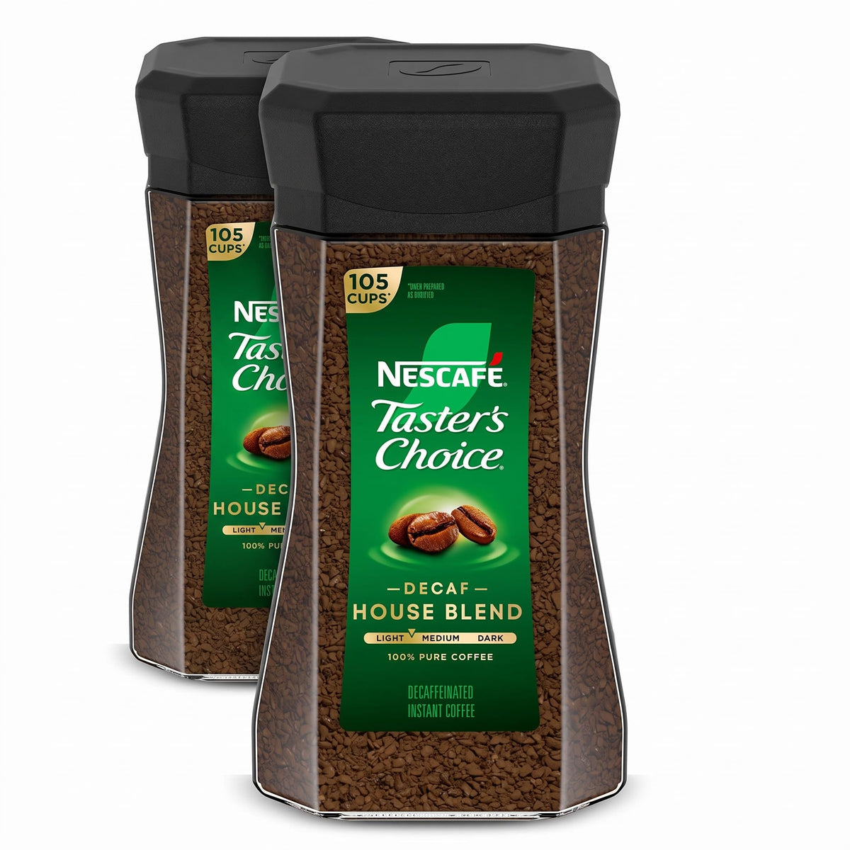 NESCAFÉ Taster's Choice Instant Coffee, Light Medium Roast Coffee, House Blend, 2 Jars (7 Oz Each)
